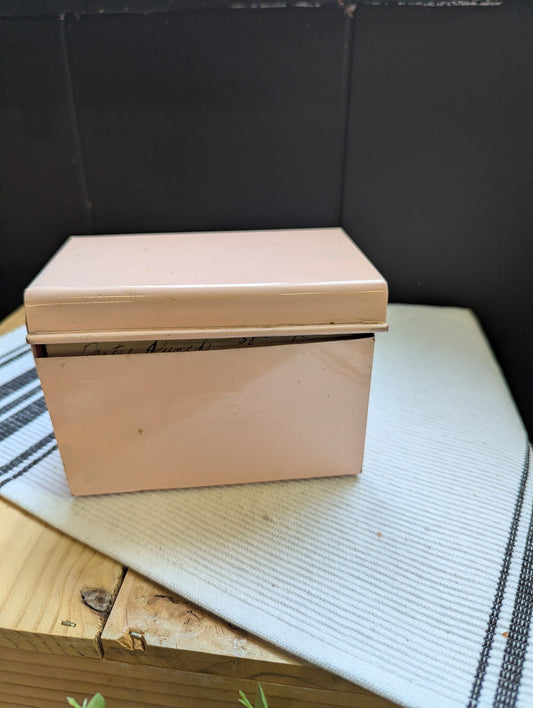 Vintage Recipe Box with Handwritten Recipe Cards