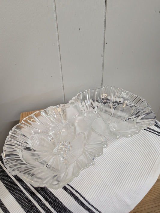 Mikasa Melted Hibiscus Glass Dish