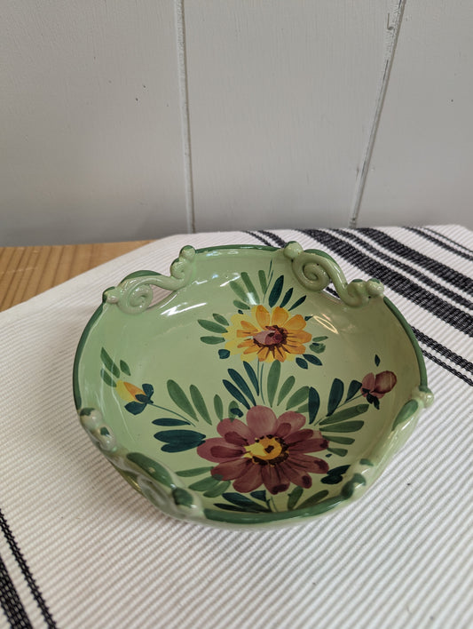 Green Floral Dish