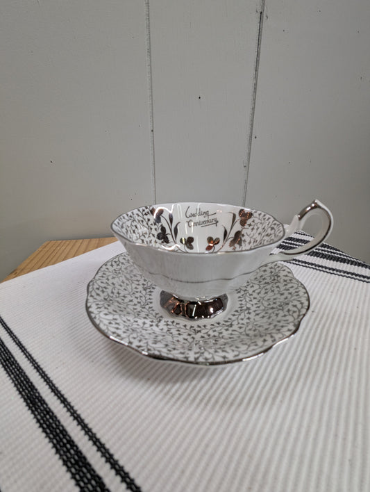 Wedding Anniversary Teacup and Saucer