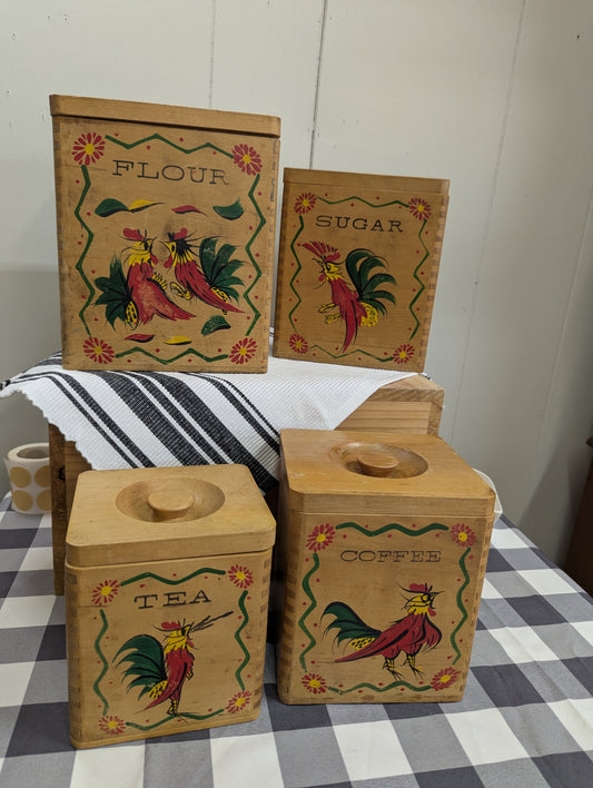 Set of 4 Rooster Canisters