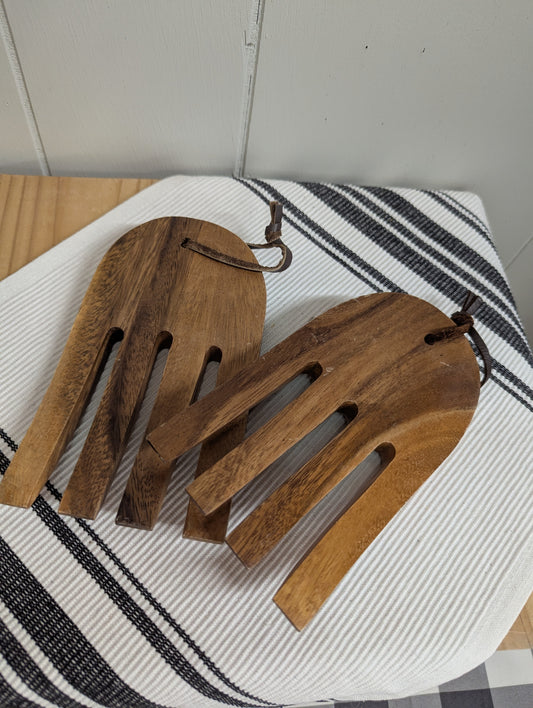 Acacia Wood Hand Salad Servers