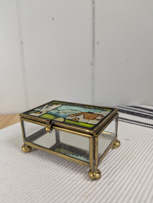 Small Stained Glass Style Trinket Box