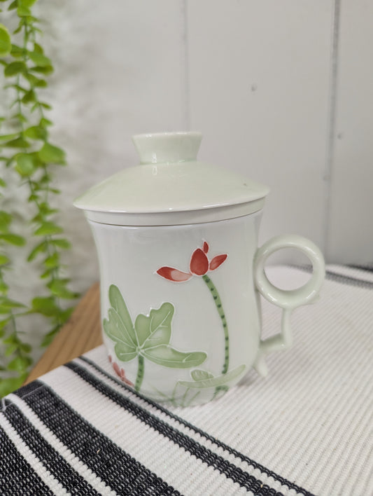 Teavana Ceramic Cup Strainer and Lid