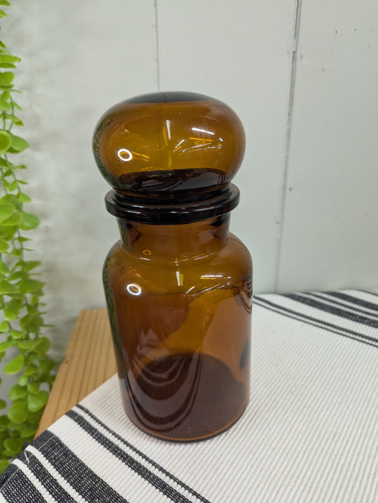 Bohemian Brown Bottle with Stopper Lid