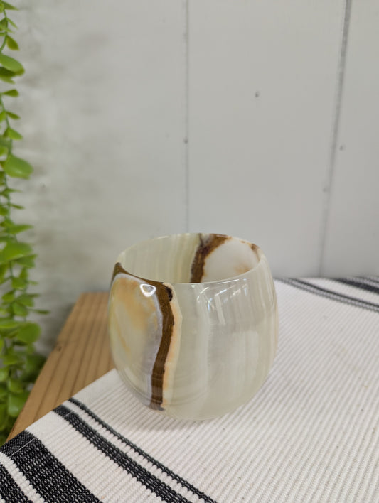 Onyx Stemless Goblet/Tea Light Holder