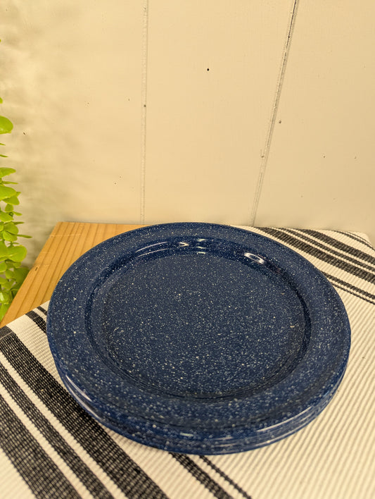 Blue Enamel Camp Plates