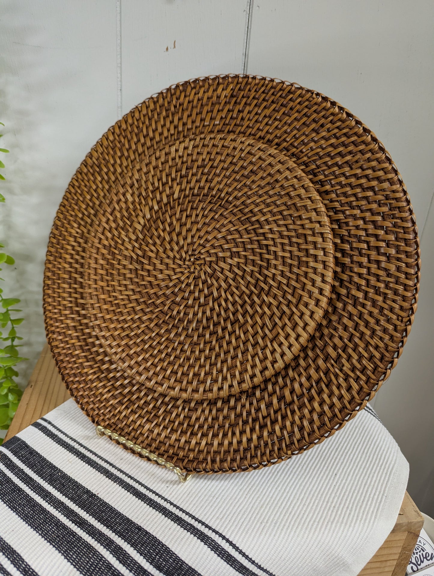 Set of Four Woven Charger Plates